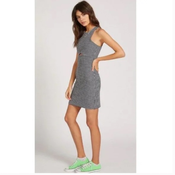 Volcom Coco Black and White Check Textured Knit Dress Size M Reg. $62 - Picture 4 of 13